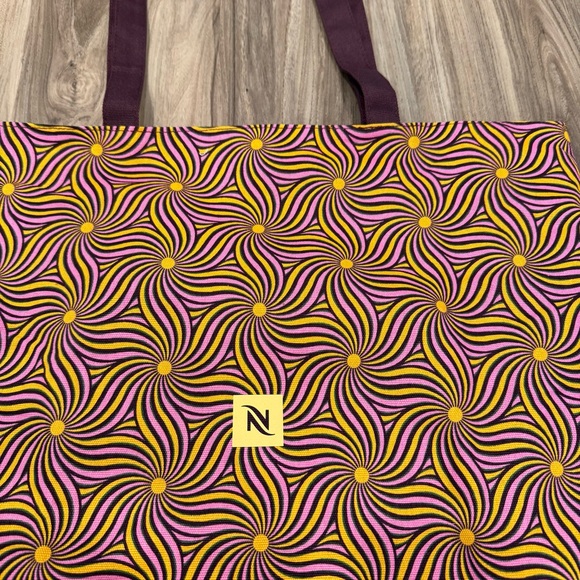 Nespresso Patterned Reusable Tote Bag - Purple, Orange & Black - Picture 2 of 6